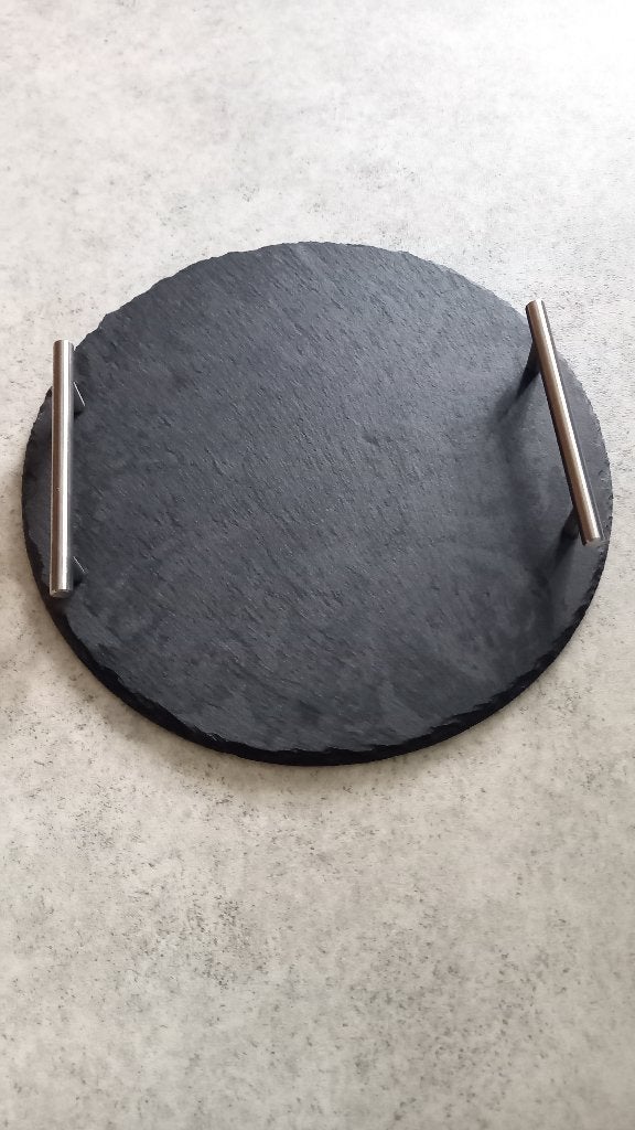 Rond leistenen dienblad, Huis en Inrichting, Woonaccessoires | Dienbladen, Rond, Ophalen of Verzenden, Zo goed als nieuw, Dienblad