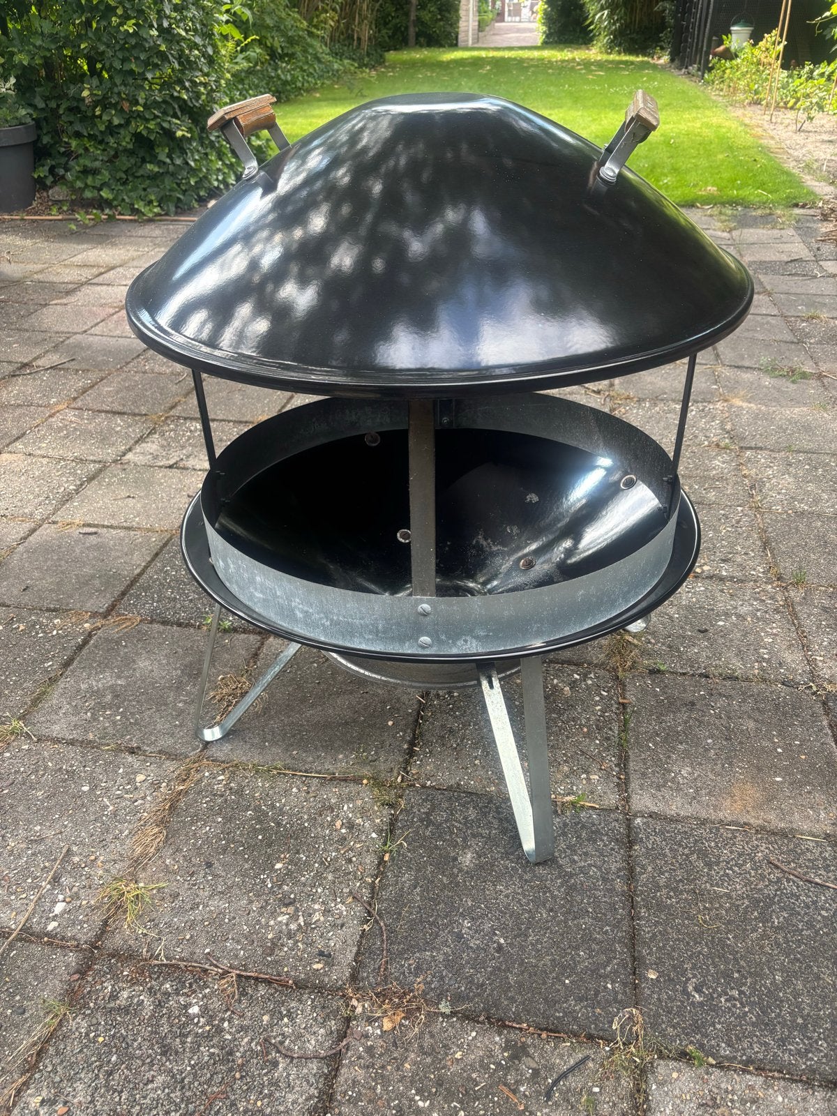 Weber vuurschaal met deksel, tussenring en hoes, Tuin en Terras, Vuurkorven, Ophalen, Gebruikt, Vuurkorf