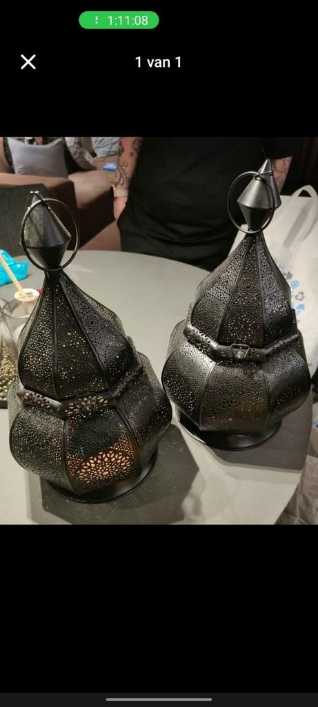 Lantaarntjes (oosters) 2, Huis en Inrichting, Woonaccessoires | Kandelaars en Kaarsen, Ophalen, Zo goed als nieuw