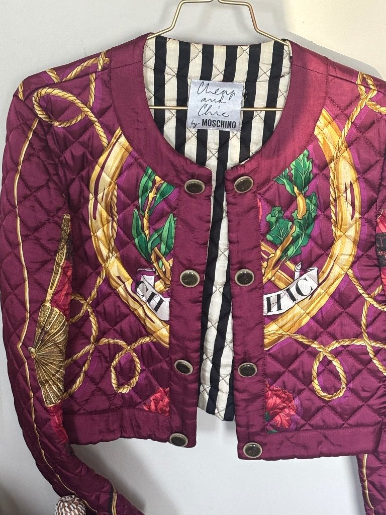 Moschino jasje vintage, Meerkleurig, Zo goed als nieuw, Jasje, Maat 36 (S)