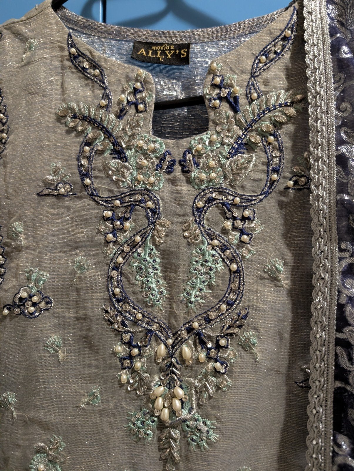 Prachtige Indiase/Pakistaanse jurk - Maat l, ALLY'S, Maat 42/44 (L), Nieuw, Ophalen of Verzenden