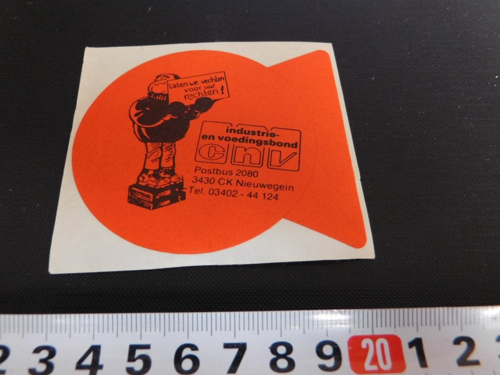 sticker Laten we vechten voor uw rechten CNV, Ophalen, Zo goed als nieuw