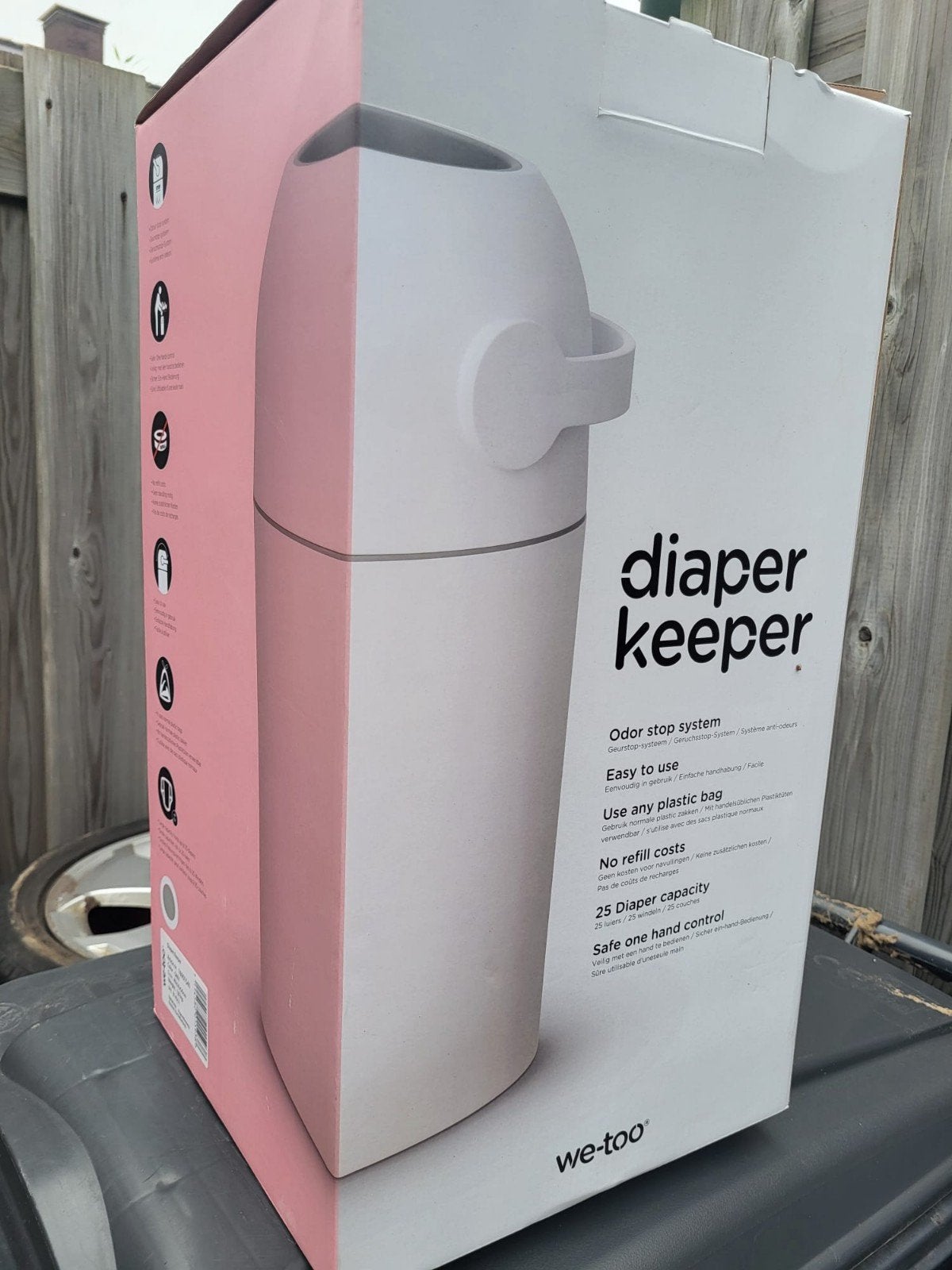 We-Too Diaper Keeper Luieremmer - Grijs, Ophalen of Verzenden, Zo goed als nieuw