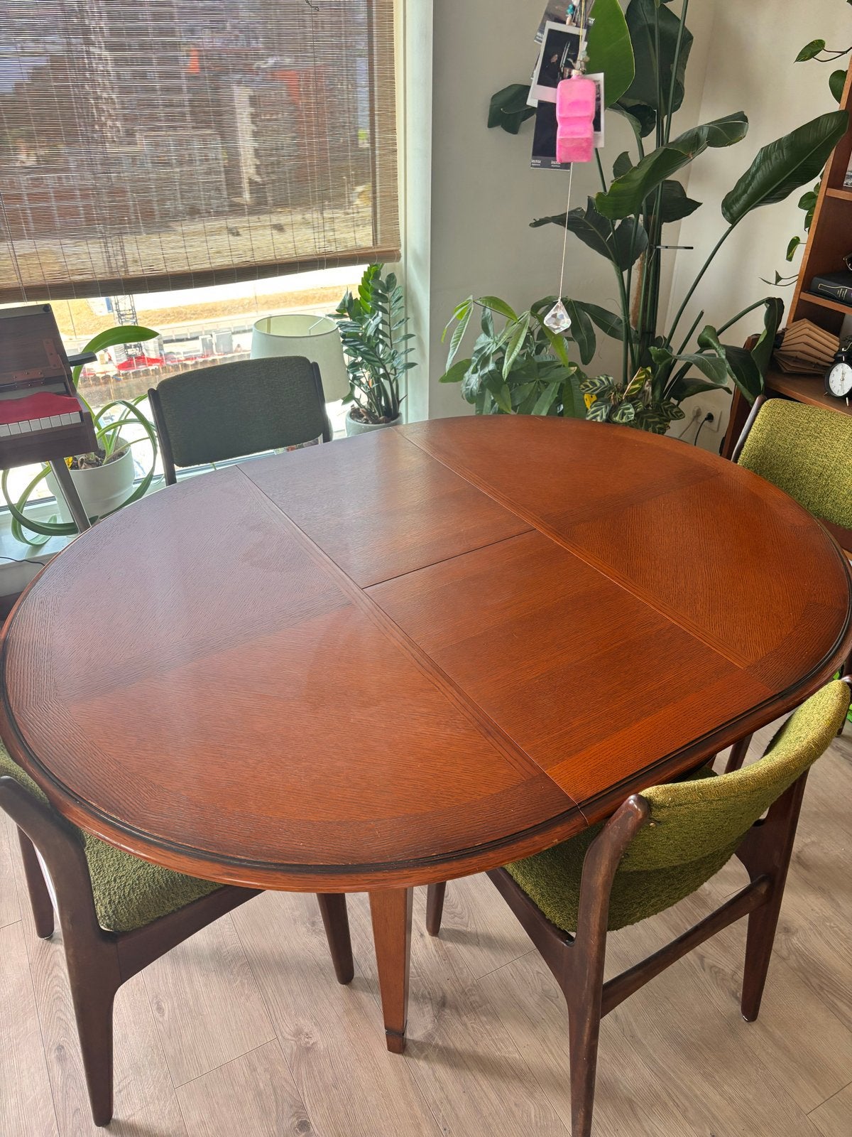 Uitschuifbare eettafel van eikenhout - Vintage, Huis en Inrichting, Tafels | Eettafels, Gebruikt, 100 tot 150 cm, 200 cm of meer