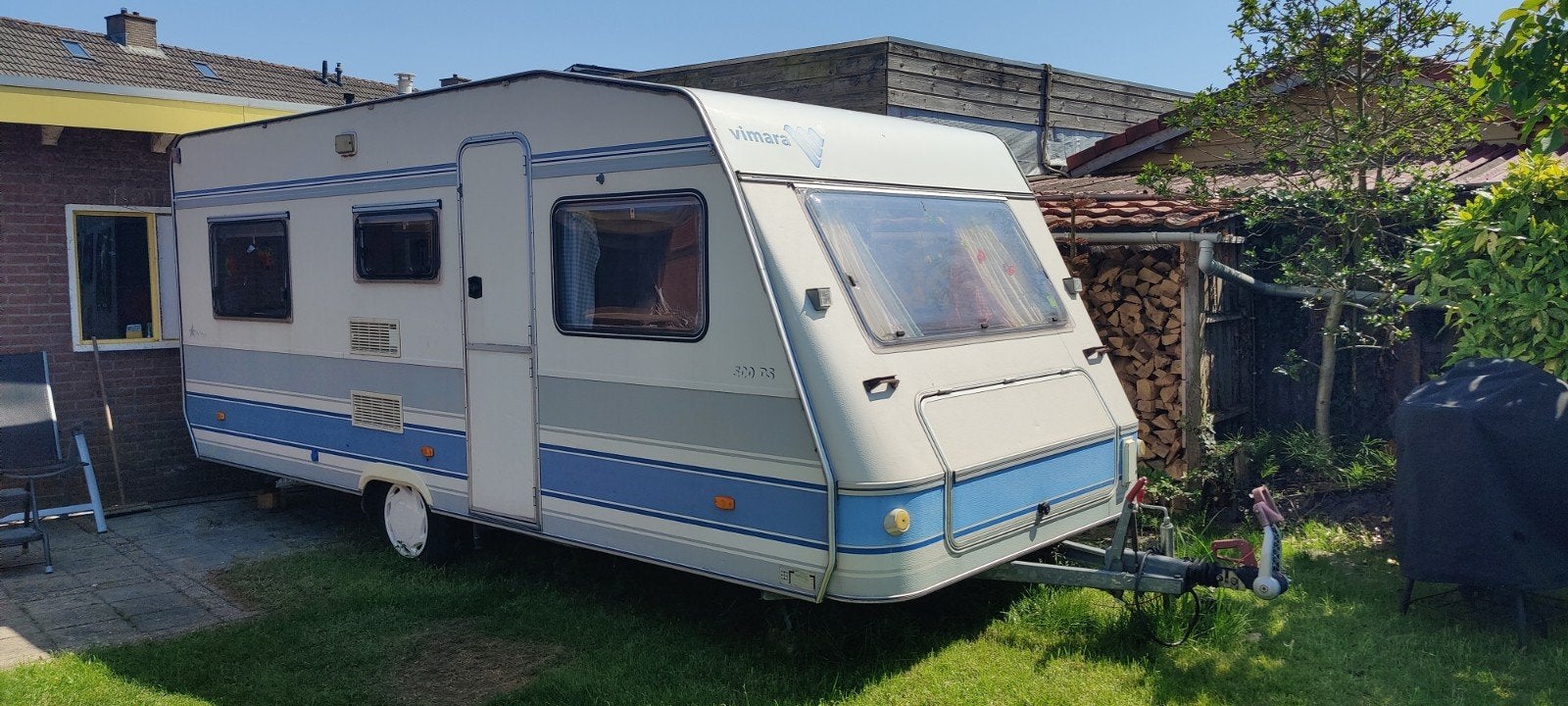 Vimara 500, caravan met grote bedden en voortent, Overige merken, Kachel, Rondzit, Dwarsbed