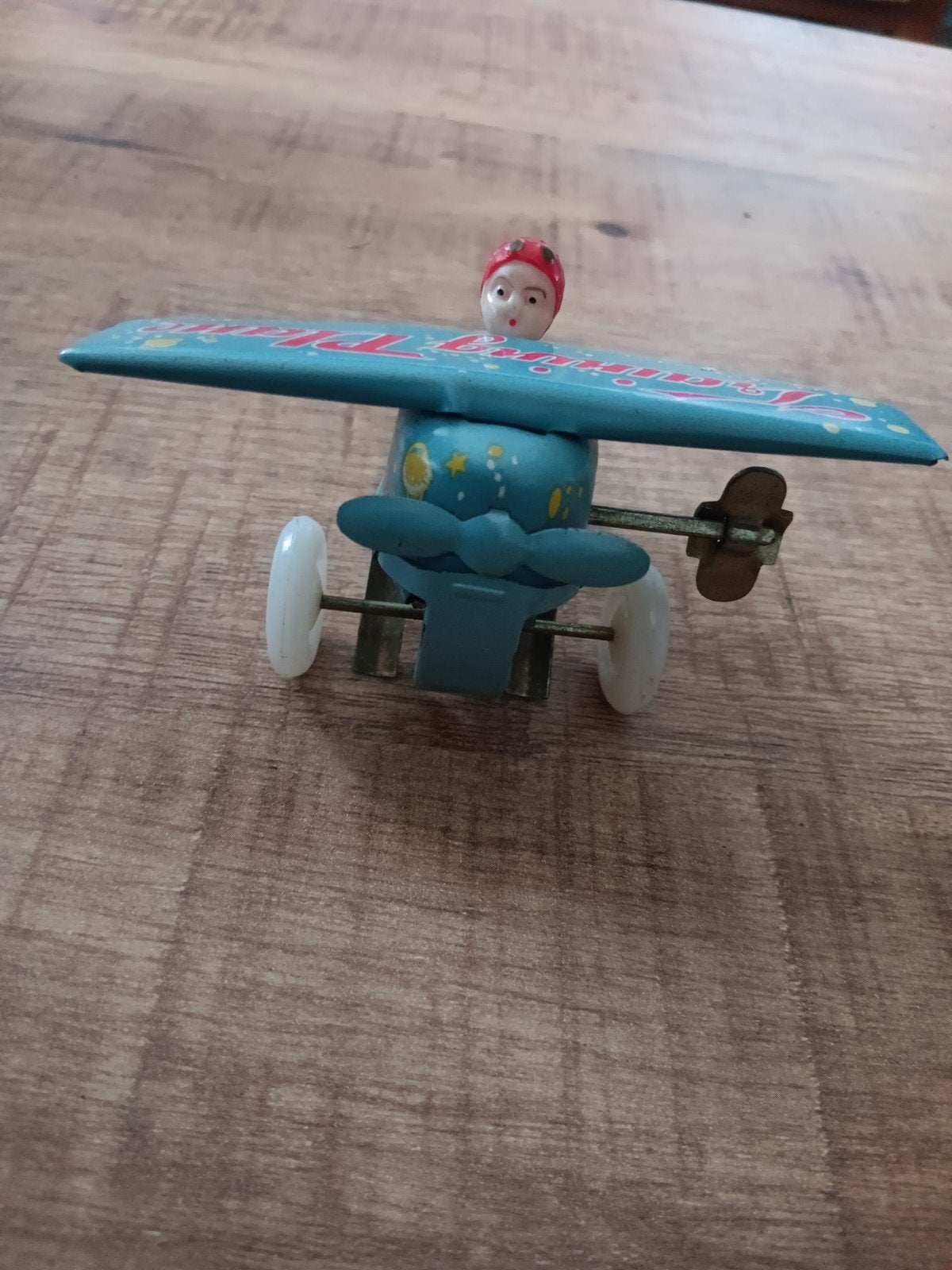 Vintage blikken speelgoedvliegtuigje - Training Plane, Verzenden