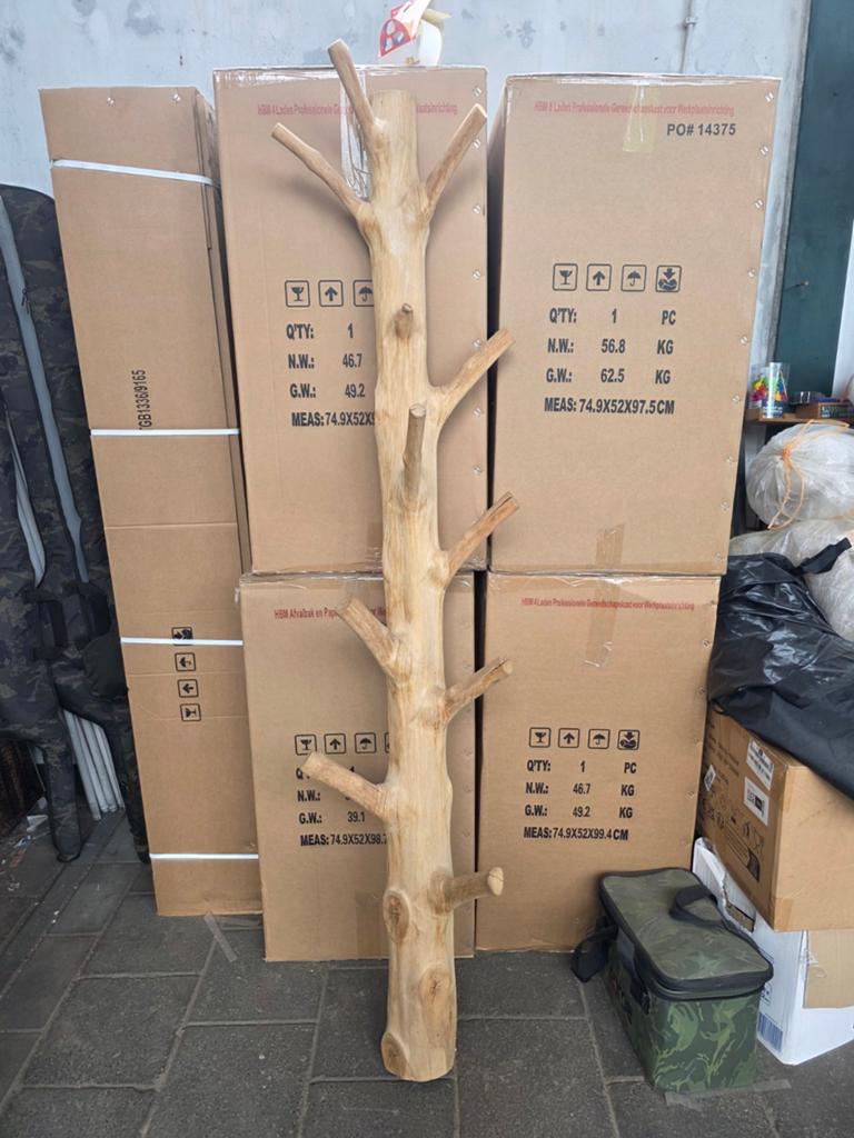 Unieke houten kapstok - Zo goed als nieuw, Ophalen of Verzenden, Zo goed als nieuw, Staande kapstok, 150 tot 200 cm