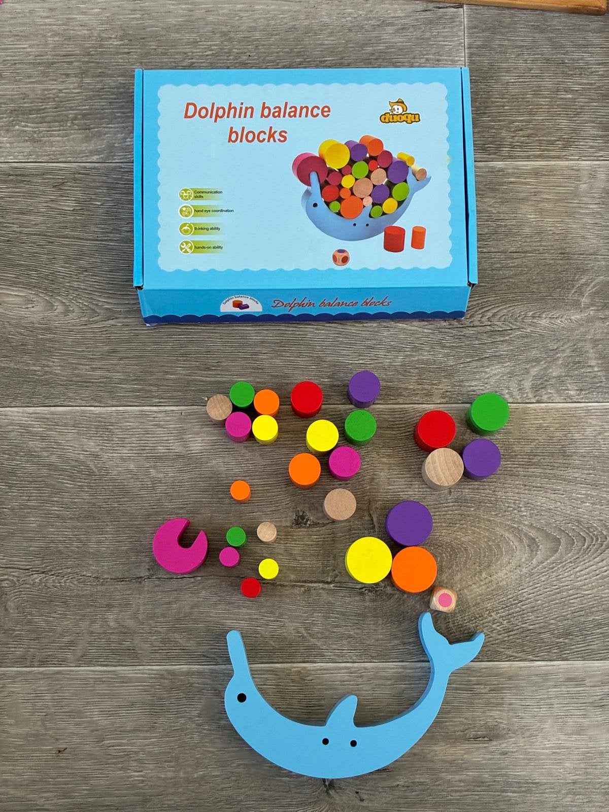Houten balansspel - dolfijn, Ophalen, Zo goed als nieuw