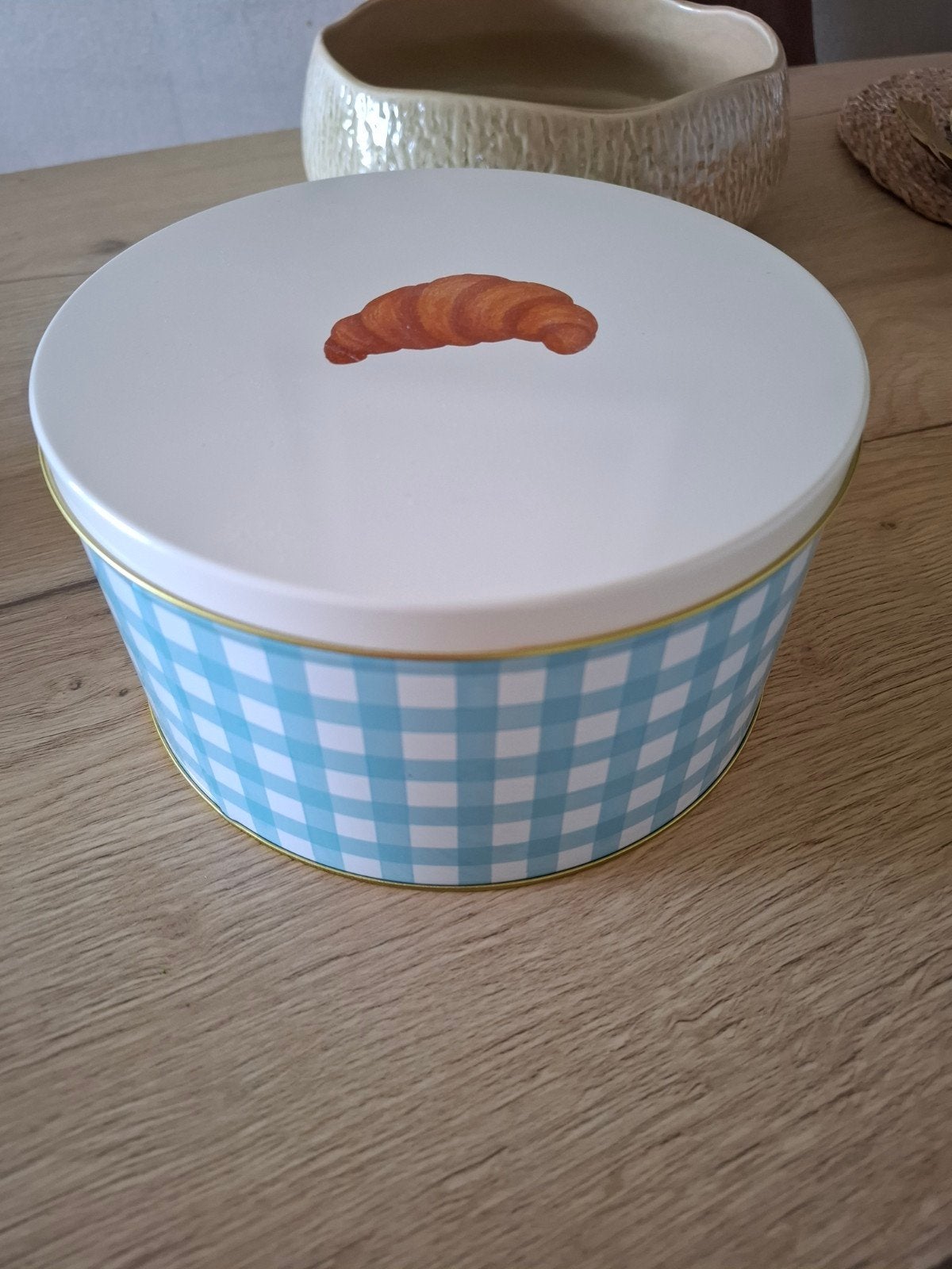 Nieuw Koekblik met Croissant, Nieuw, Ophalen of Verzenden, Voorraadpot, Metaal