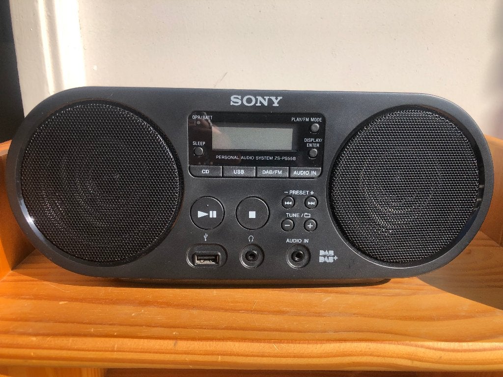 Sony ZSPS55B CD Boombox radio FM DAB+ USB aux hoofdtelefoon, Ophalen, Zo goed als nieuw, Radio, Met cd-speler