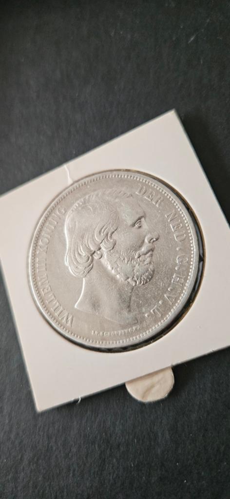Zilveren rijksdaalder 1871 Willem lll mooie munt, Postzegels en Munten, Munten | Nederland, Koning Willem III, Zilver, Ophalen of Verzenden
