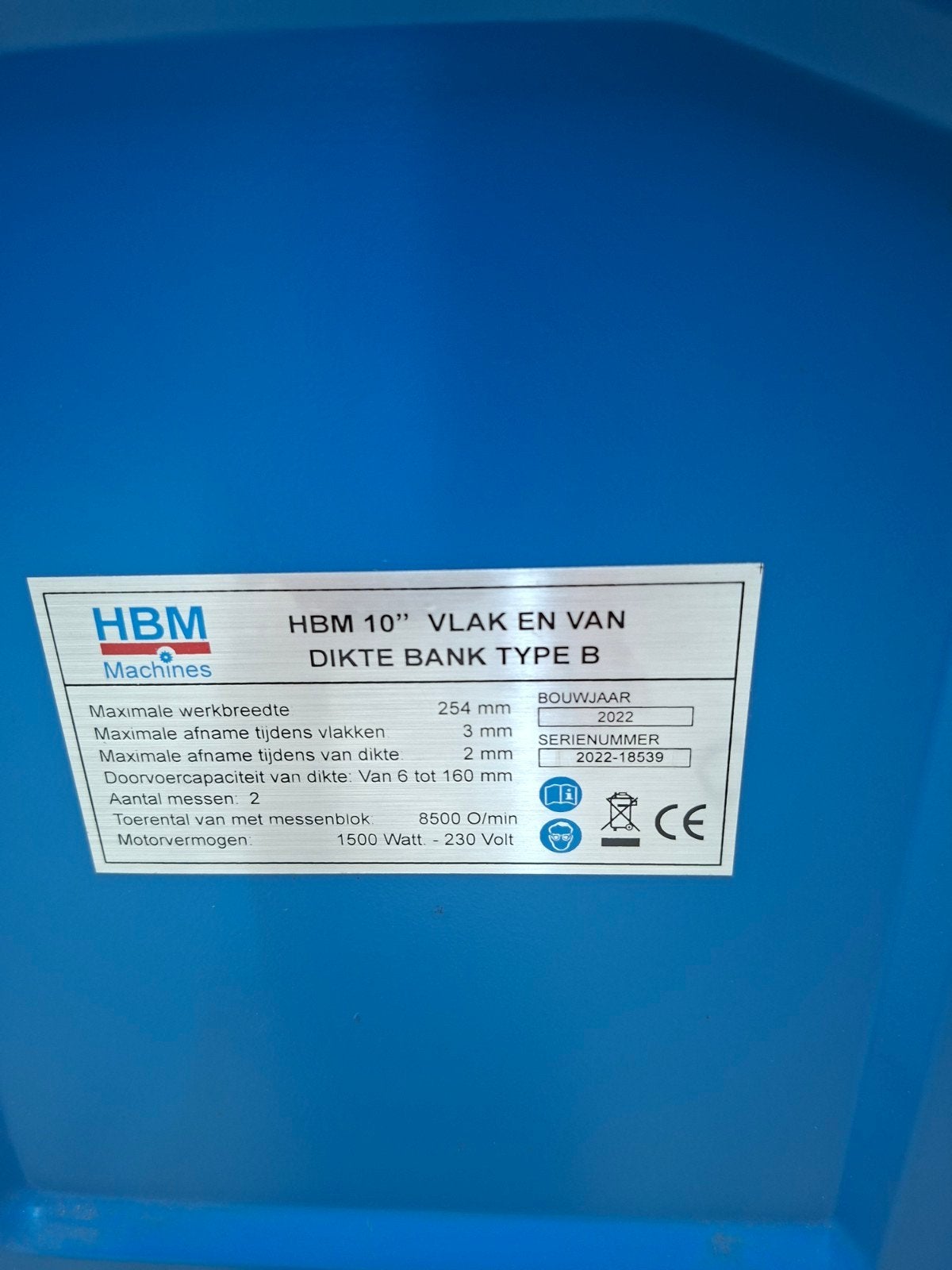HBM 10" Vlak- en Vandiktebank Type B, Doe-het-zelf en Verbouw, Ophalen, Zo goed als nieuw