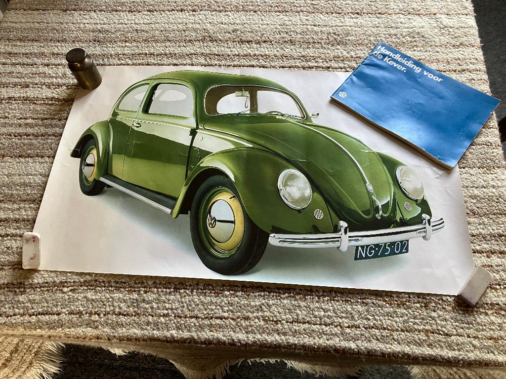 vw volkswagen kever handleiding poster gewicht, Ophalen of Verzenden, Gebruikt, Auto's