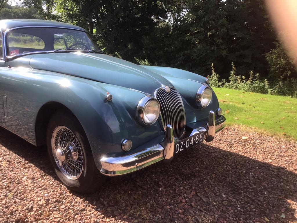 Jaguar XK 150 FHC SE., Auto's, Oldtimers, Blauw, Leder, Handgeschakeld, Particulier