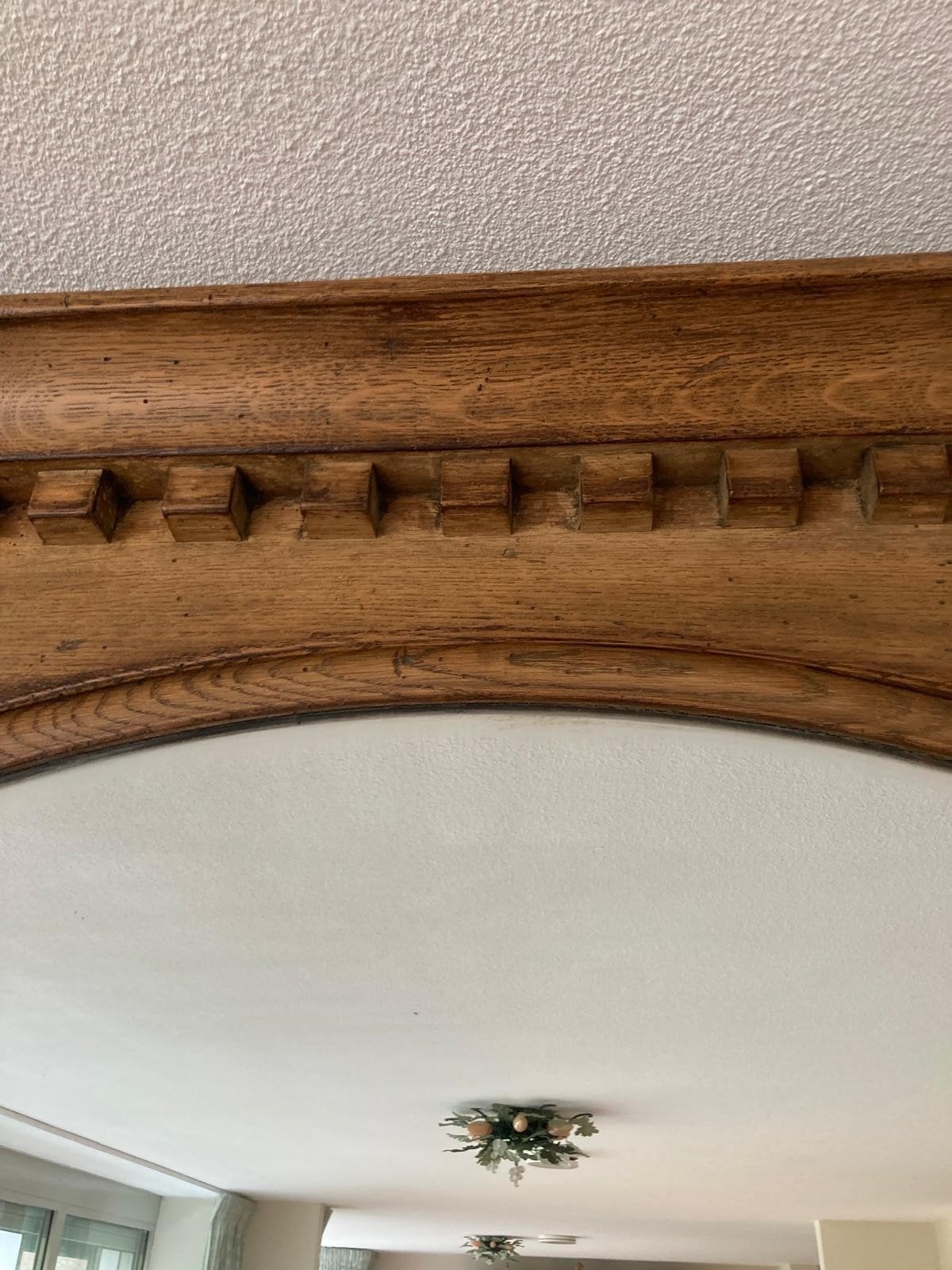 antieke eikenhouten wandtafel, br. 185, diepte 48,hoogte 242, Ophalen