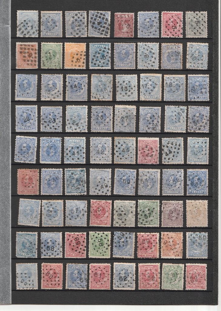 PUNTSTEMPELS partij tussen 1867/1891, Postzegels en Munten, Ophalen of Verzenden, T/m 1940, Gestempeld