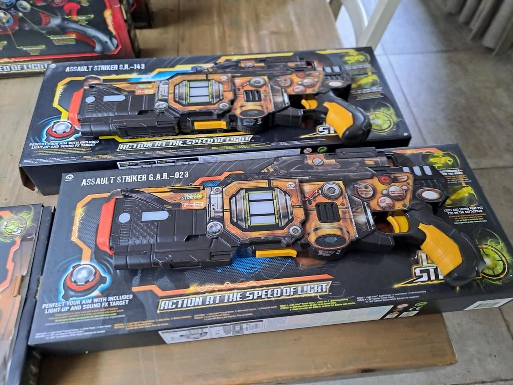 Coole set van 5 laserguns met 5 targets, Ophalen of Verzenden, Gebruikt, Overige merken