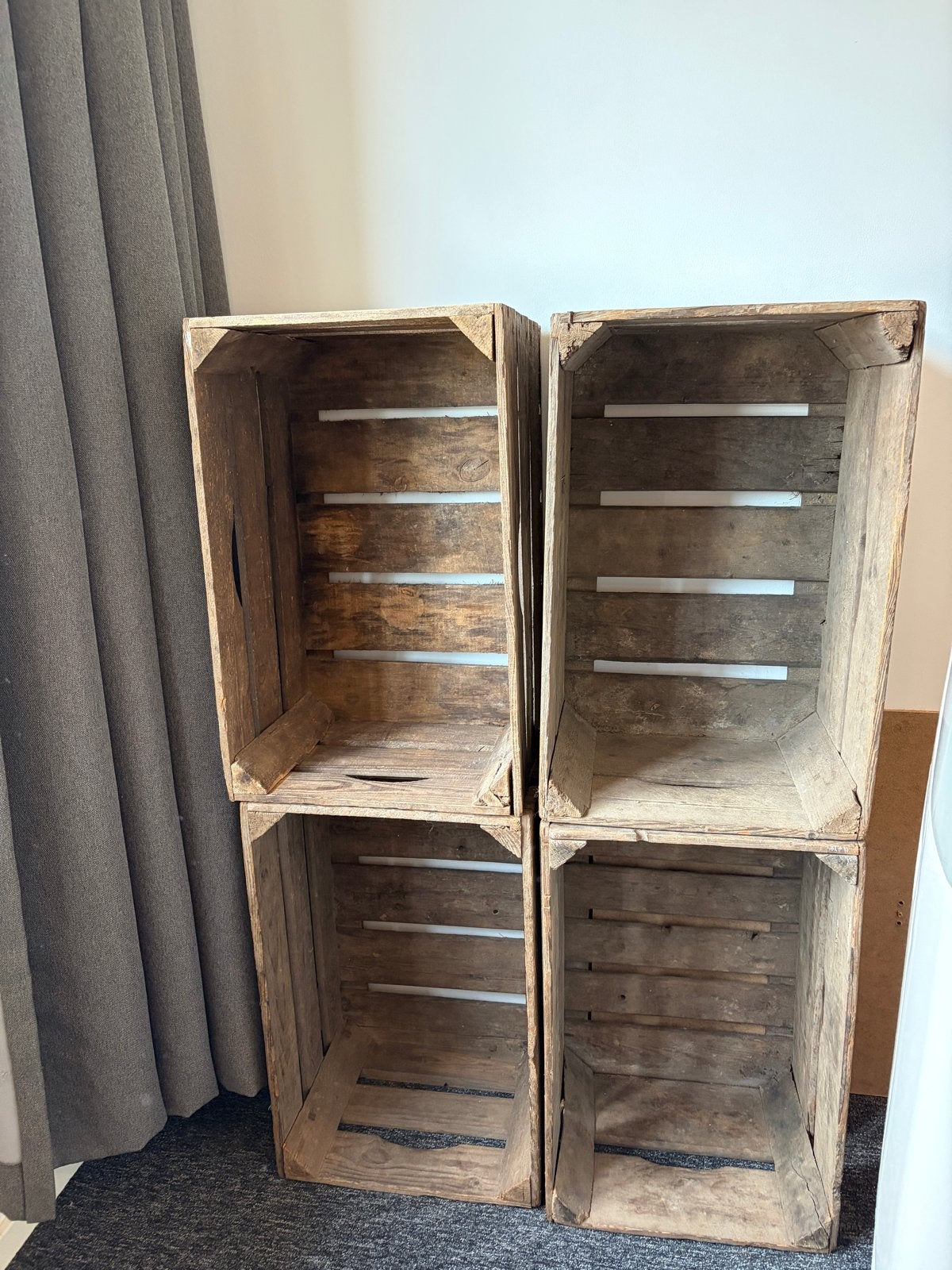 Vintage fruitkistjes (5 stuks) - Decoratief en praktisch, Ophalen, Gebruikt, 40 tot 60 cm, 50 tot 75 cm