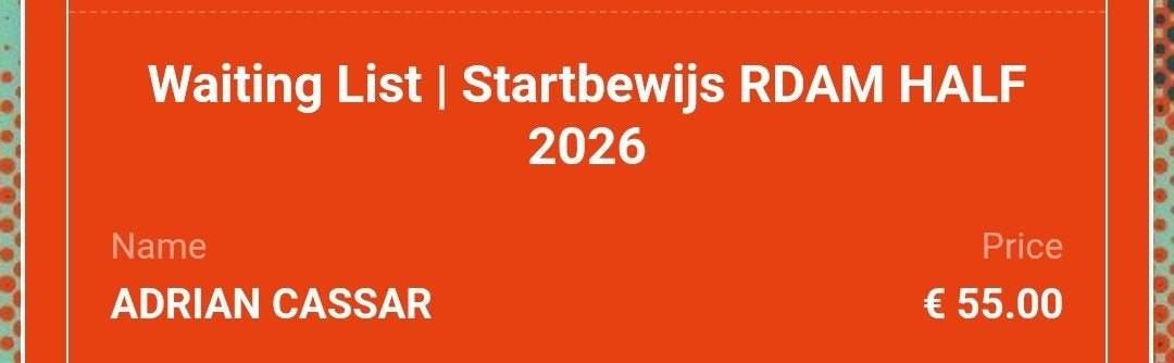 Rotterdam Half Marathon, Tickets en Kaartjes, Eén persoon, Overige soorten