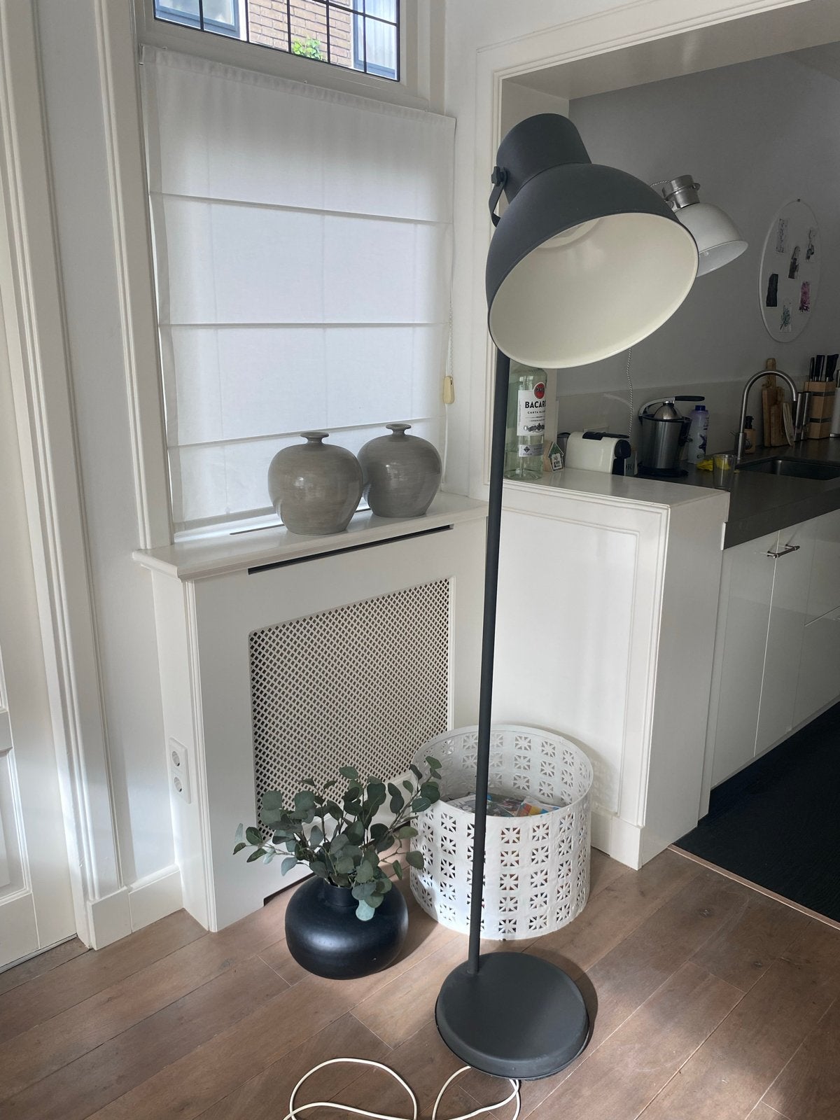 IKEA Hektar vloerlamp - Donkergrijs, Ophalen, Gebruikt, E27 (groot), Metaal