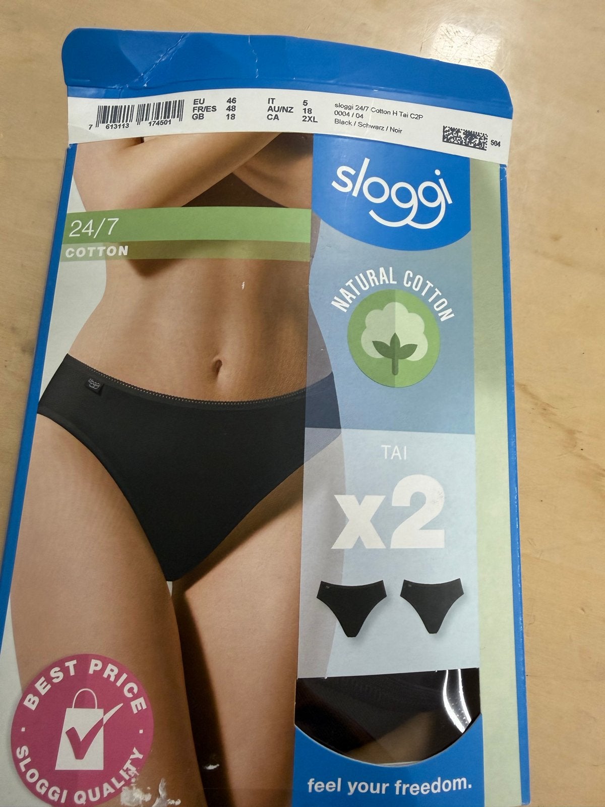Sloggi 24/7 Cotton Tai slips - 2-pack zwart, Ophalen of Verzenden, Zwart, Slip