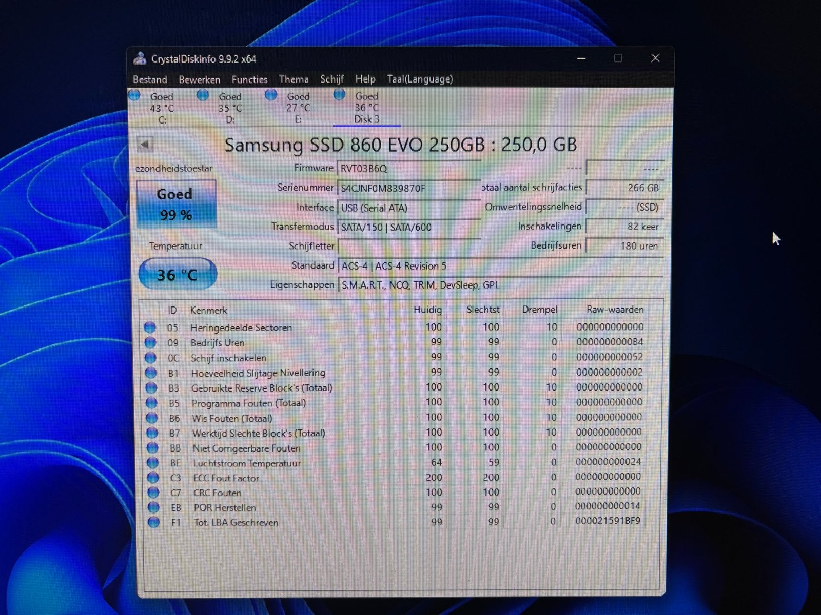Samsung SSD 860 EVO 250GB - Zo goed als nieuw, Intern, Verzenden, Server, Zo goed als nieuw