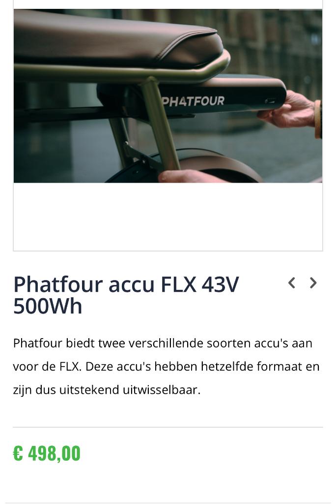 phatfour Flx accu incl lader, Fietsen en Brommers, Fietsaccessoires | Fietsaccu's, Ophalen of Verzenden