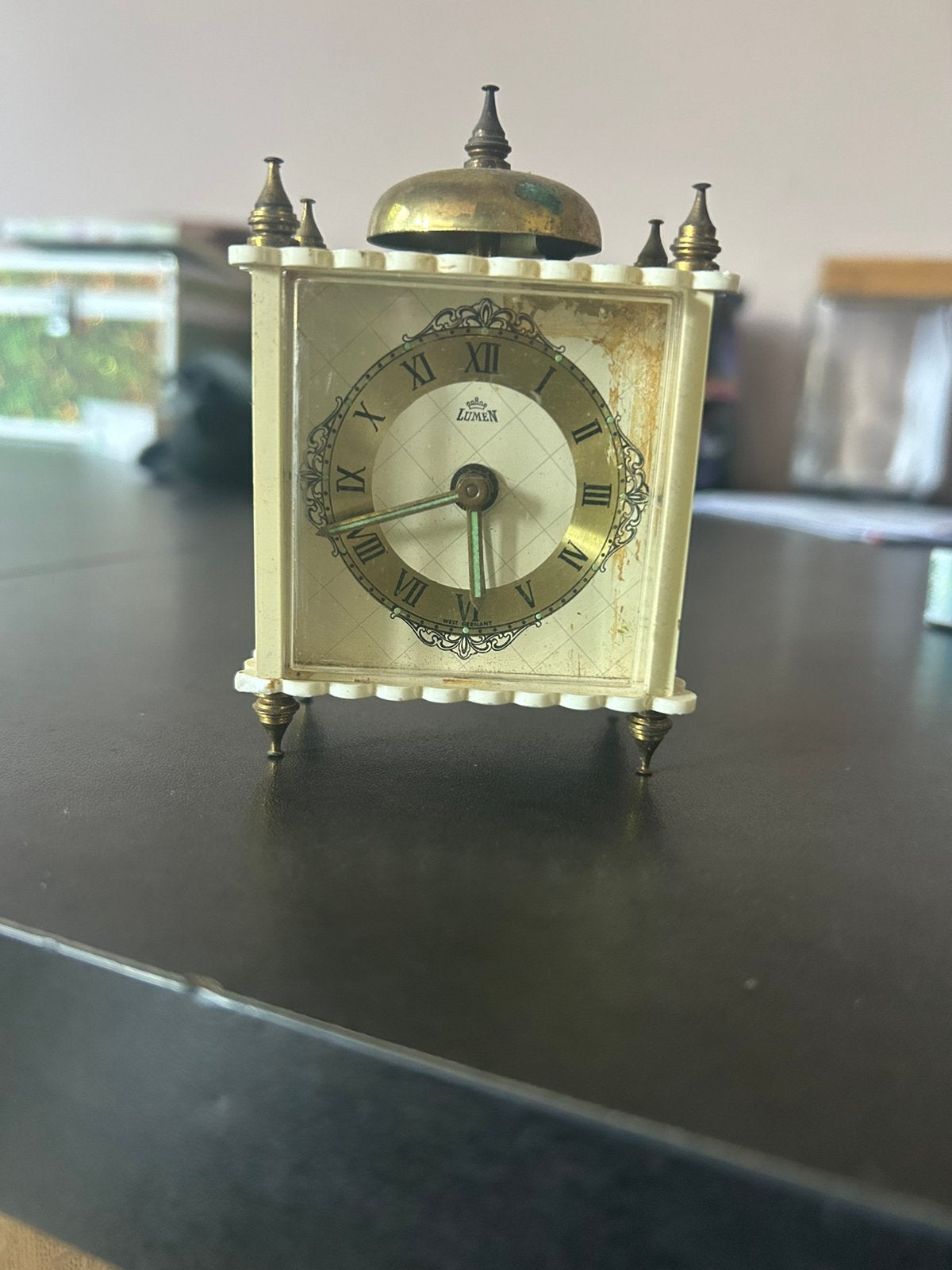 Vintage Lumen wekker /tafelklok – West-Germany (jaren 50/60), Antiek en Kunst, Antiek | Klokken, Ophalen of Verzenden