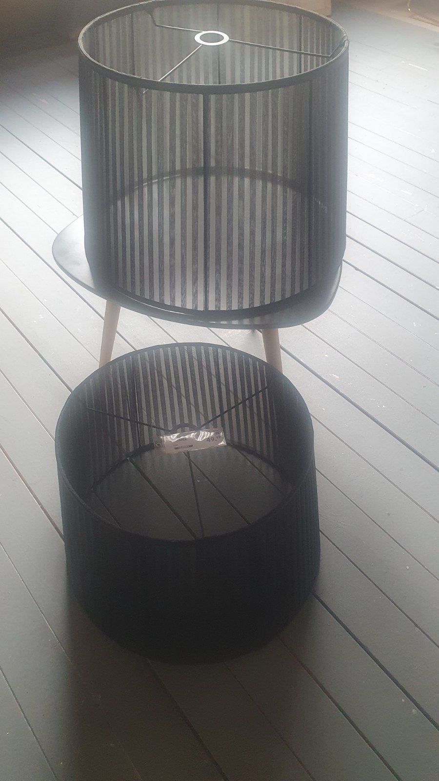 2 grote zwart lampenkappen. Voor hanglampen.55cm., Huis en Inrichting, Ophalen, Zwart, Rond, Zo goed als nieuw