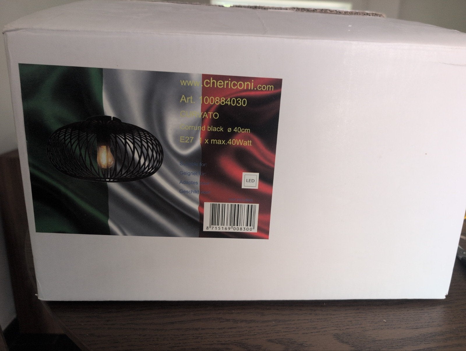 Chericoni CURVATO Hanglamp Zwart 40cm, Modern, Industrieel, Nieuw, Metaal, E27 (groot)
