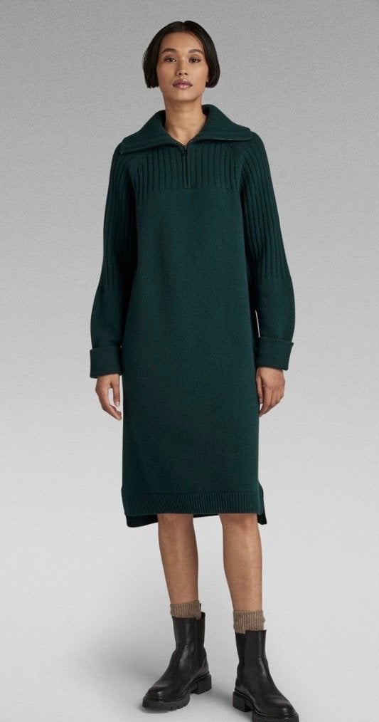 G-star groene stoere jurk maat xs valt als S zgan, Ophalen of Verzenden, Zo goed als nieuw, Knielengte, Maat 36 (S)