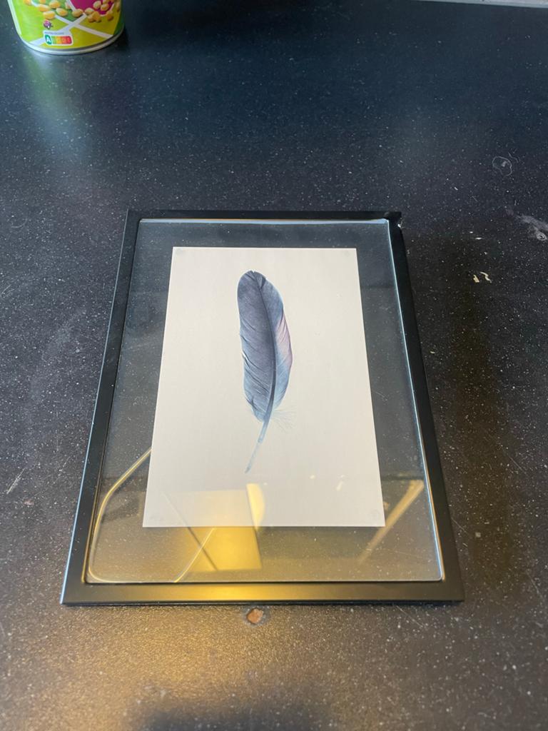 Fotolijst met deukje - Zwart, inclusief afbeelding, Ophalen of Verzenden, Gebruikt, Metaal of Aluminium, Minder dan 50 cm