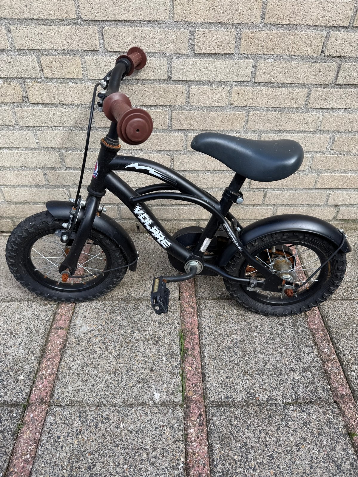 Volare kinderfiets, zwart,, Fietsen en Brommers, Fietsen | Kinderfietsjes, Ophalen of Verzenden, Gebruikt, Velgrem, Minder dan 16 inch