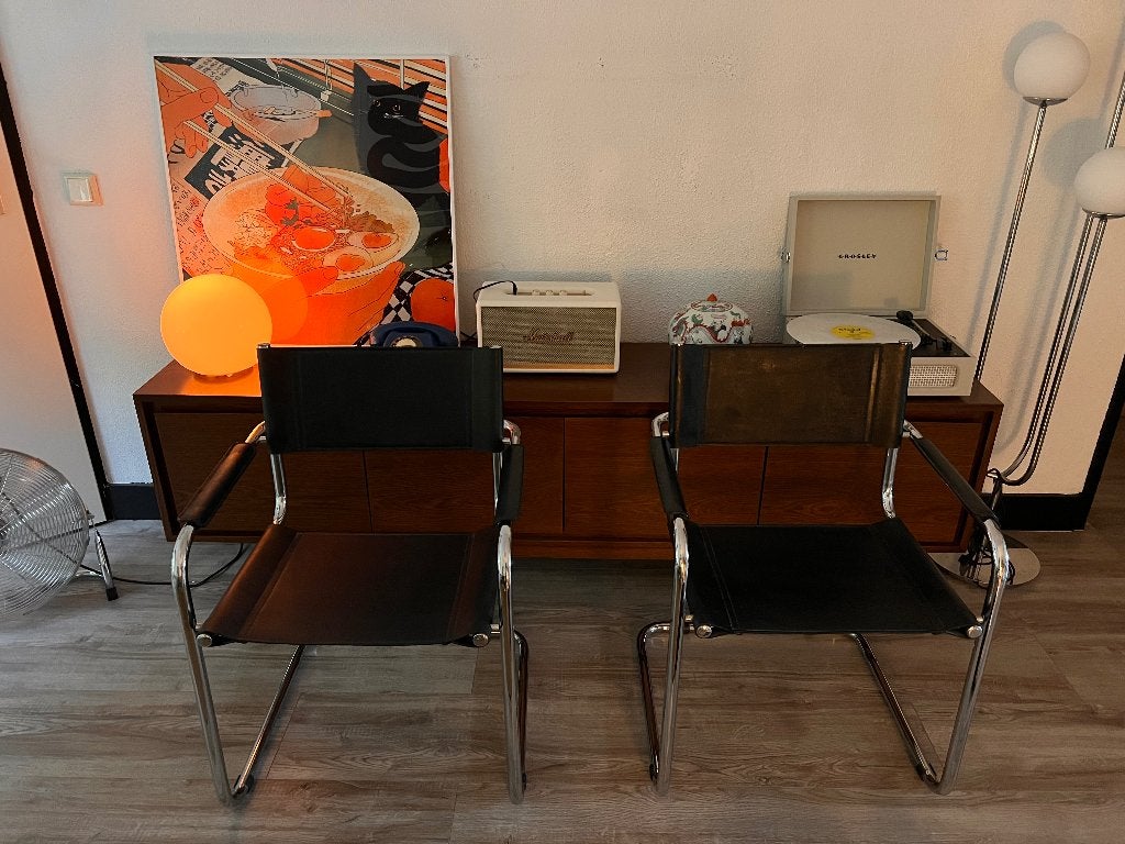 Bauhaus-stijl stoelen set (lees omschrijving), Ophalen, Kunststof, Gebruikt, Zwart