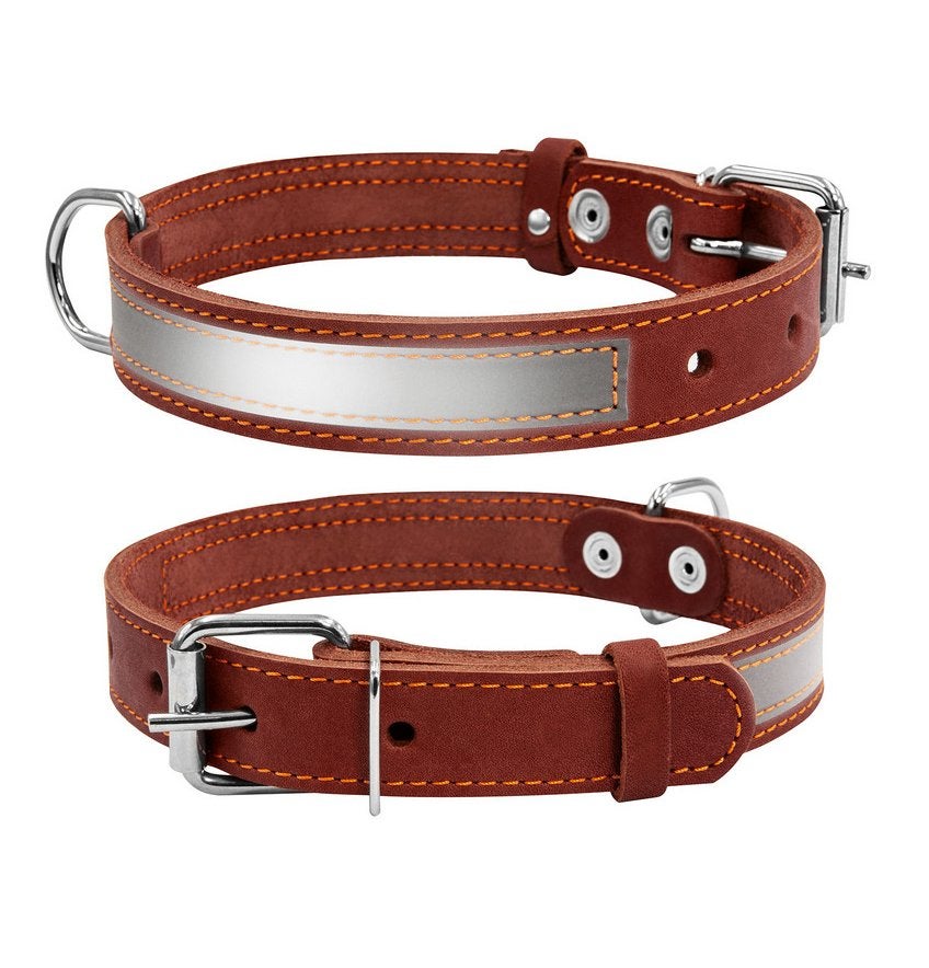 WAUDOG CoLLar Halsband Reflecterend Bruin 38-50 cm KOOPJE!!!, Ophalen of Verzenden, Handgemaakt, Nieuw