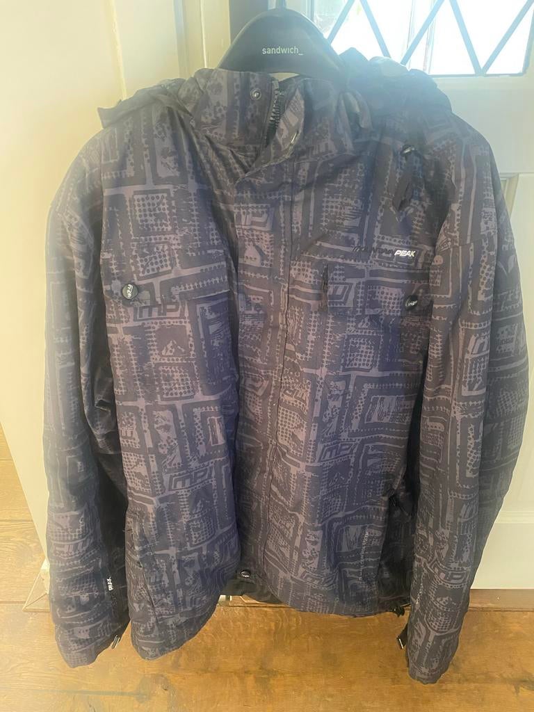 Mountain Peak Ski Jas Heren XL Zwart Grijs, Kleding | Heren, Ophalen of Verzenden, Zo goed als nieuw, Maat 56/58 (XL), Jack