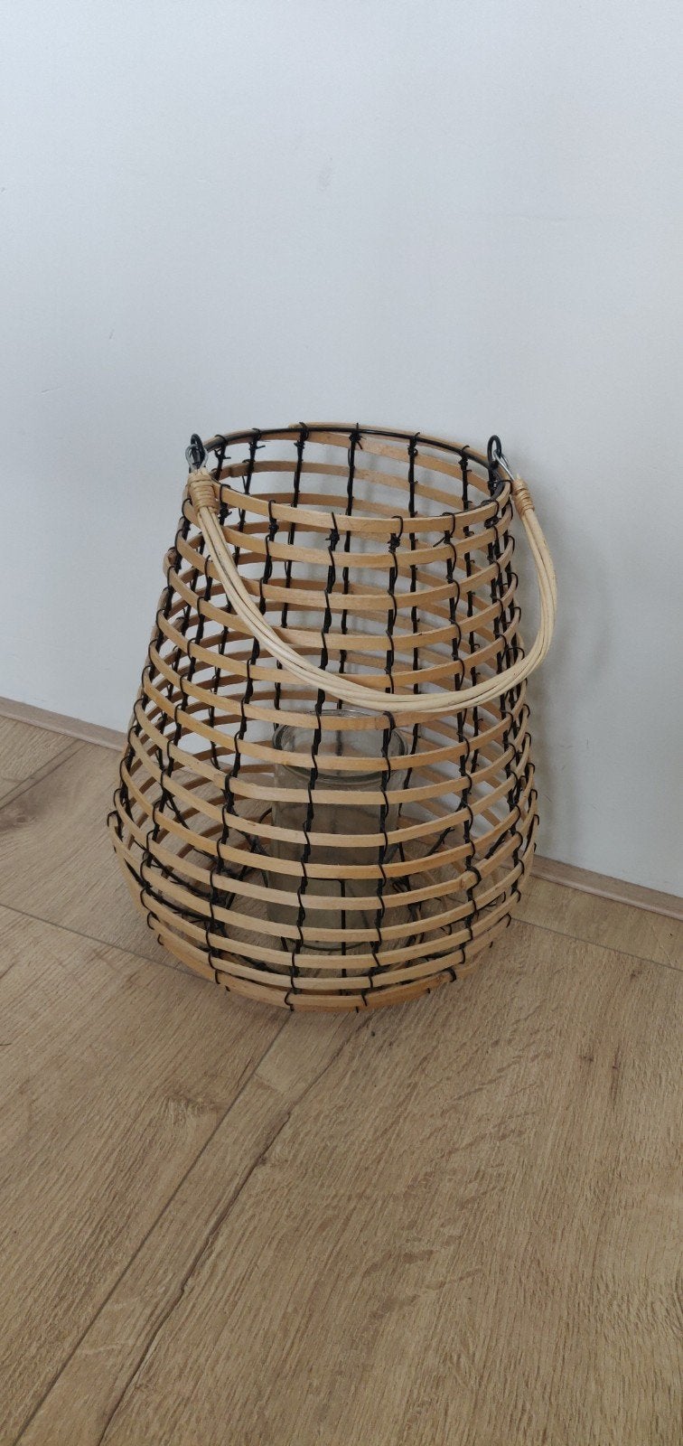 Boho lantaarn/kaarsenhouder, Ophalen, Rond, Glas, 30 cm
