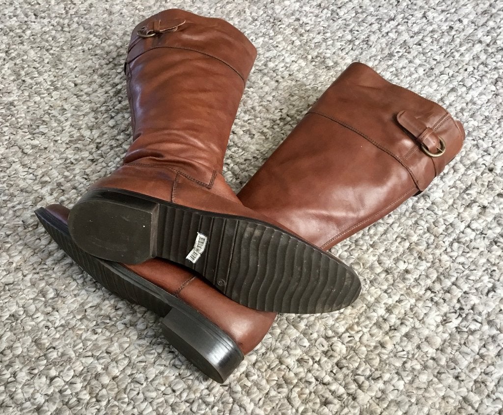 Leren laarzen bruin maat 41 wijde schacht, Kleding | Dames, Hoge laarzen, Linea Gaia, Bruin, Verzenden