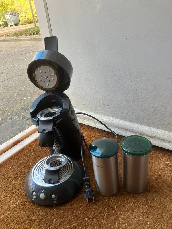 Senseo met 1 en 2 padhouders en 2 koffiepadsblikken, Ophalen of Verzenden, Gebruikt, Koffiemachine
