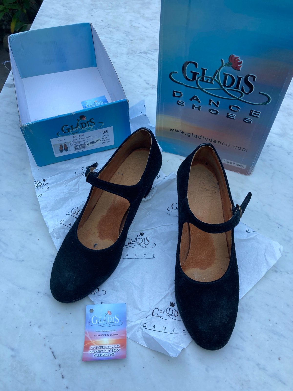 Flamenco schoenen Gladis maat 38, Zwart, Dansschoenen, Ophalen of Verzenden, Gedragen