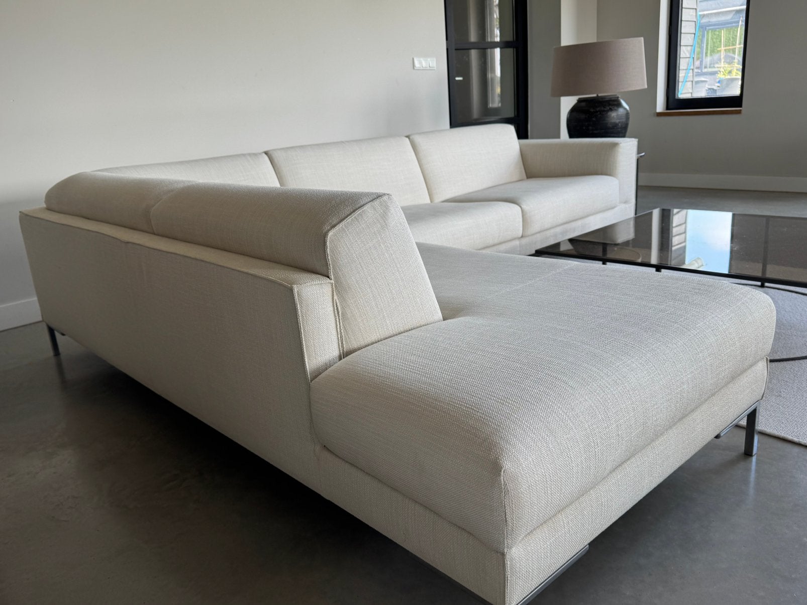 Design on Stock Aikon - Hoekbank - parel / white - Top item, Huis en Inrichting, Banken | Bankstellen, X, 100 tot 125 cm, Hoekbank