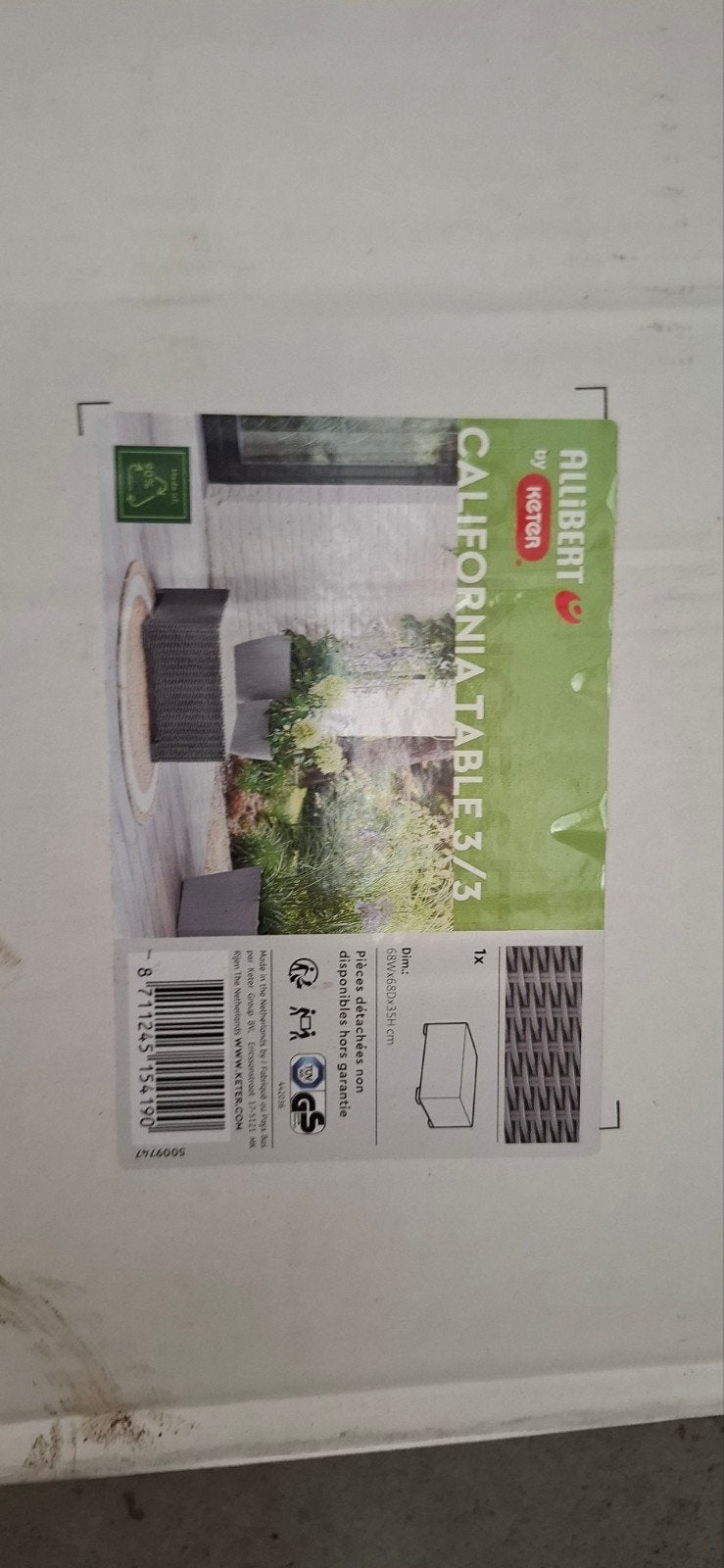 Keter California Lounge Set Tafel - Nieuw in doos, Tuin en Terras, Tuintafels, Kunststof, Keter, Keter.com, Keter