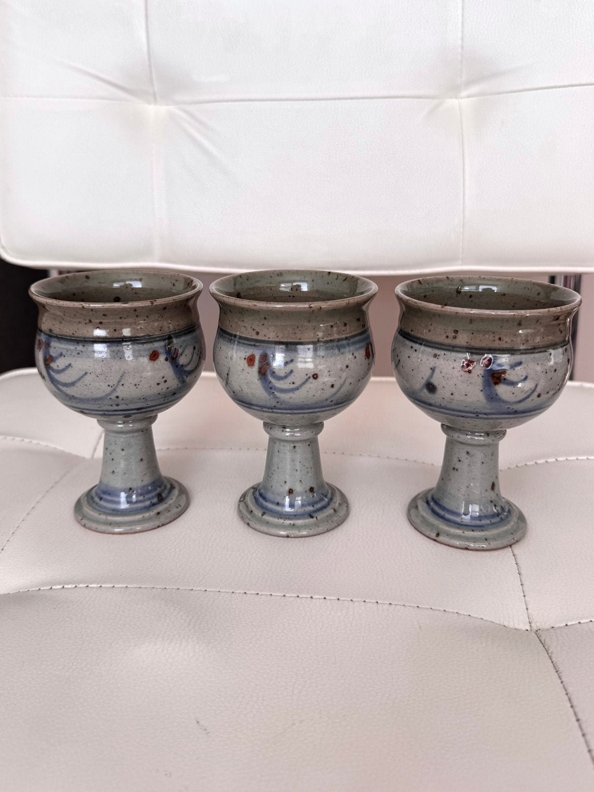 3 Vintage Keramische Wijnbekers – Guul Jacobs (Milsbeek), Ophalen of Verzenden