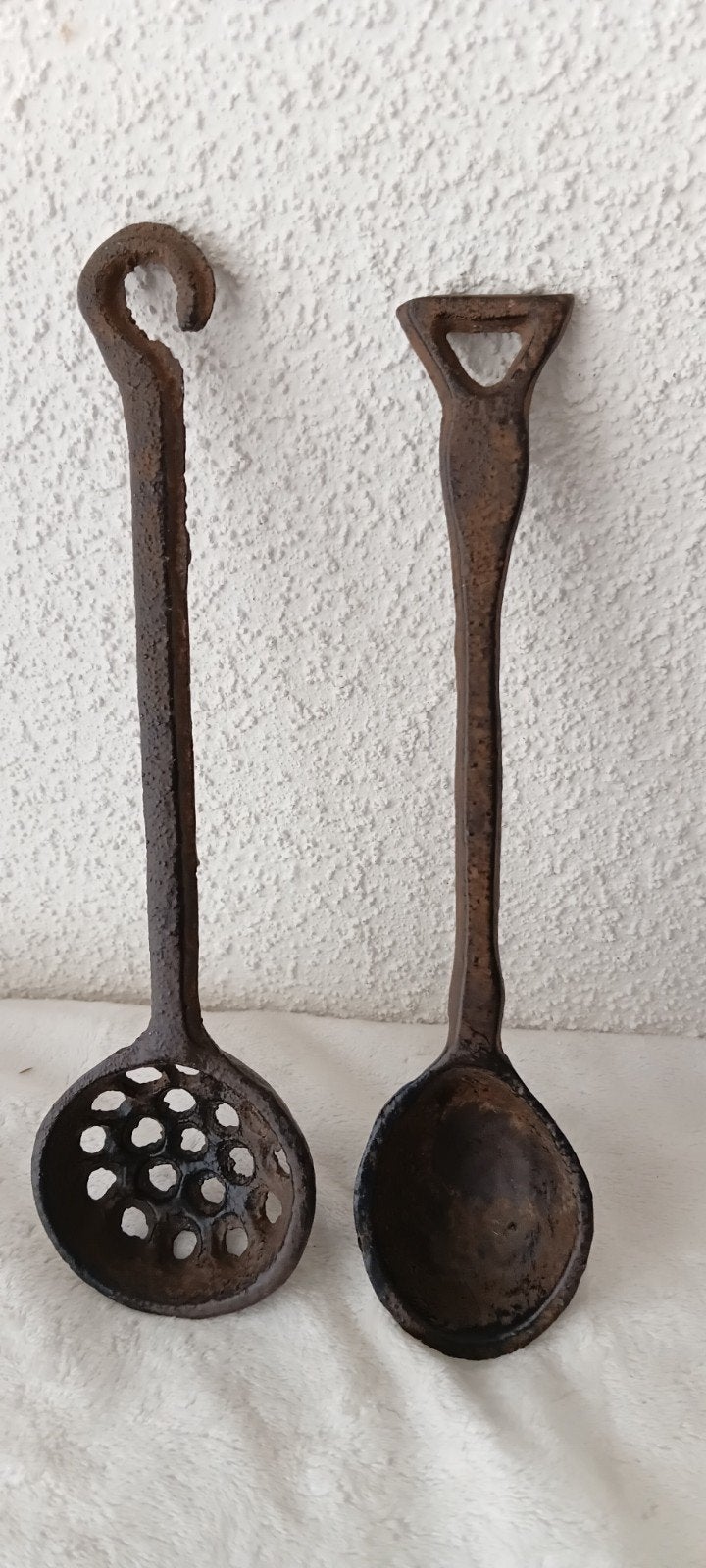 Gietijzeren decoratie lepels - 2 stuks, ca. 21cm, Ophalen of Verzenden