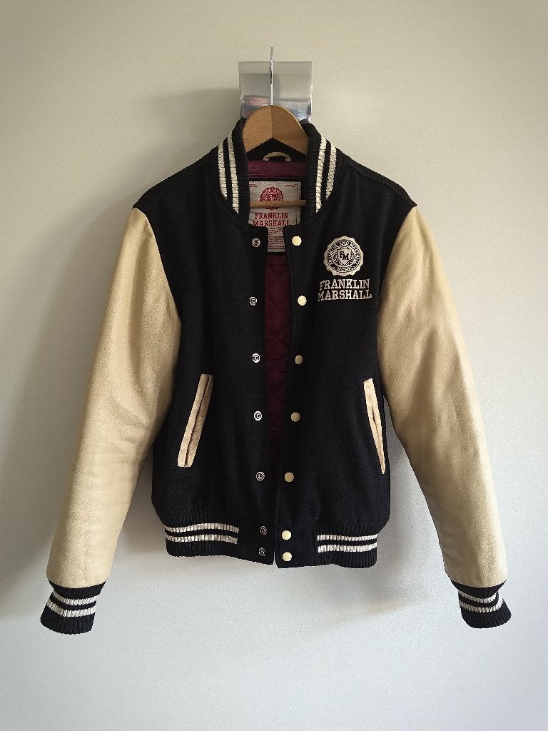 Franklin Marshall Varsity Jacket, Kleding | Heren, Maat 48/50 (M), Zwart, Ophalen of Verzenden, Franklin & Marshall