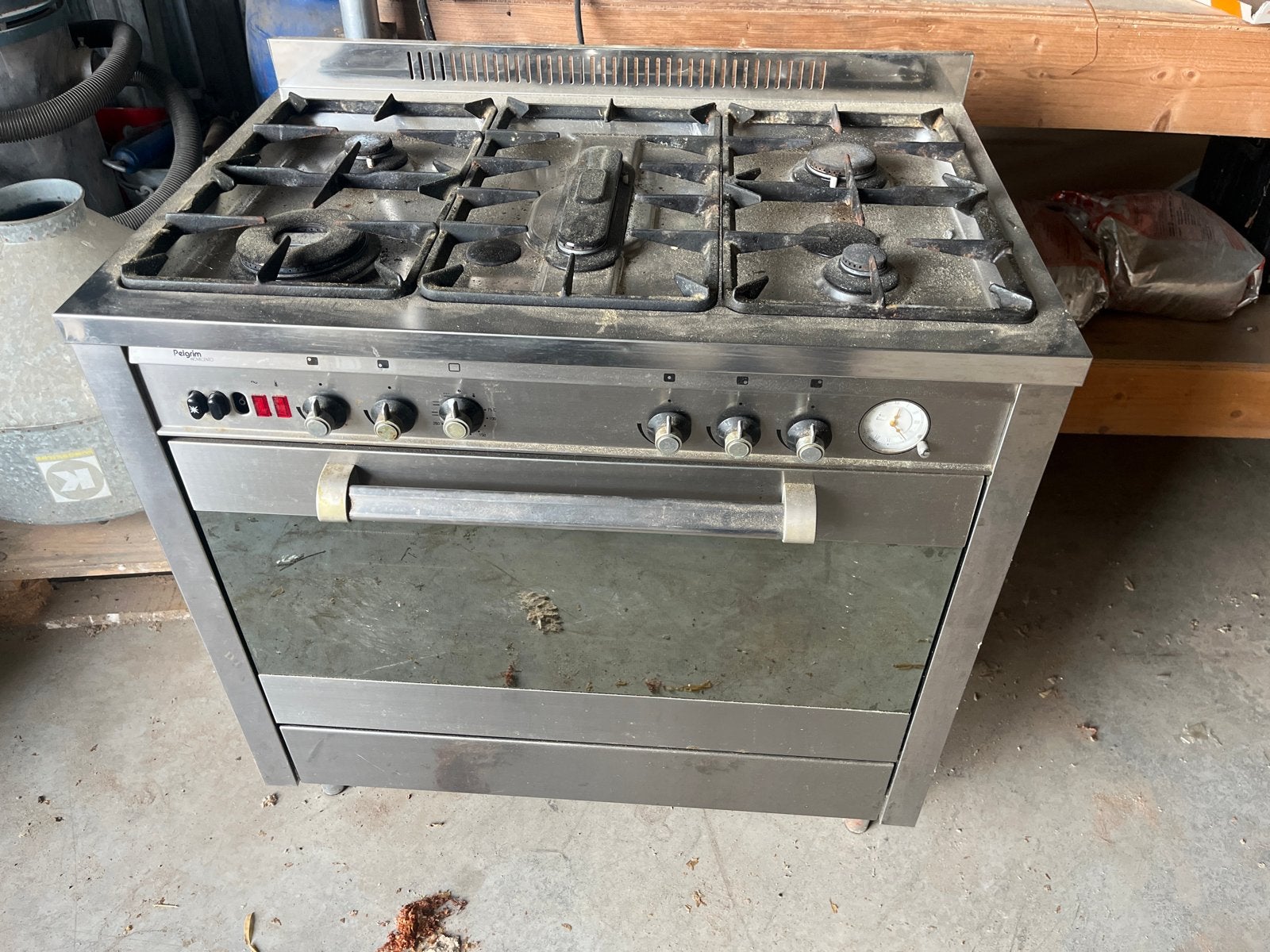 Gebruikt Pelgrim Novecento gasfornuis met oven, Gebruikt, Hete lucht, 60 cm of meer, Ophalen of Verzenden