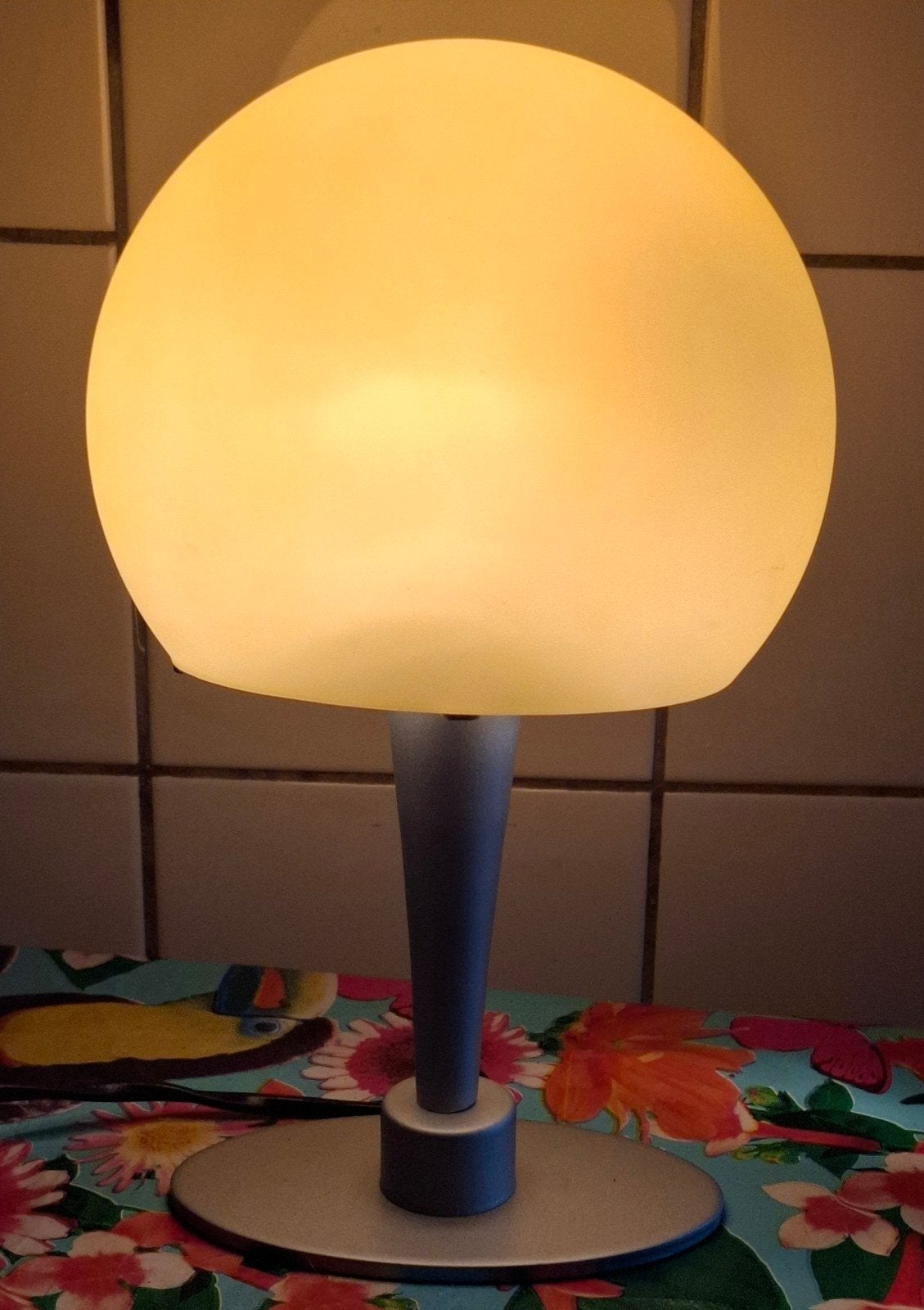 Tafellamp. Lollipop.  Design tafellamp. Metaal/glas.  27 cm., Met schakelaar, Overige merken, 27 cm, E14 (klein)