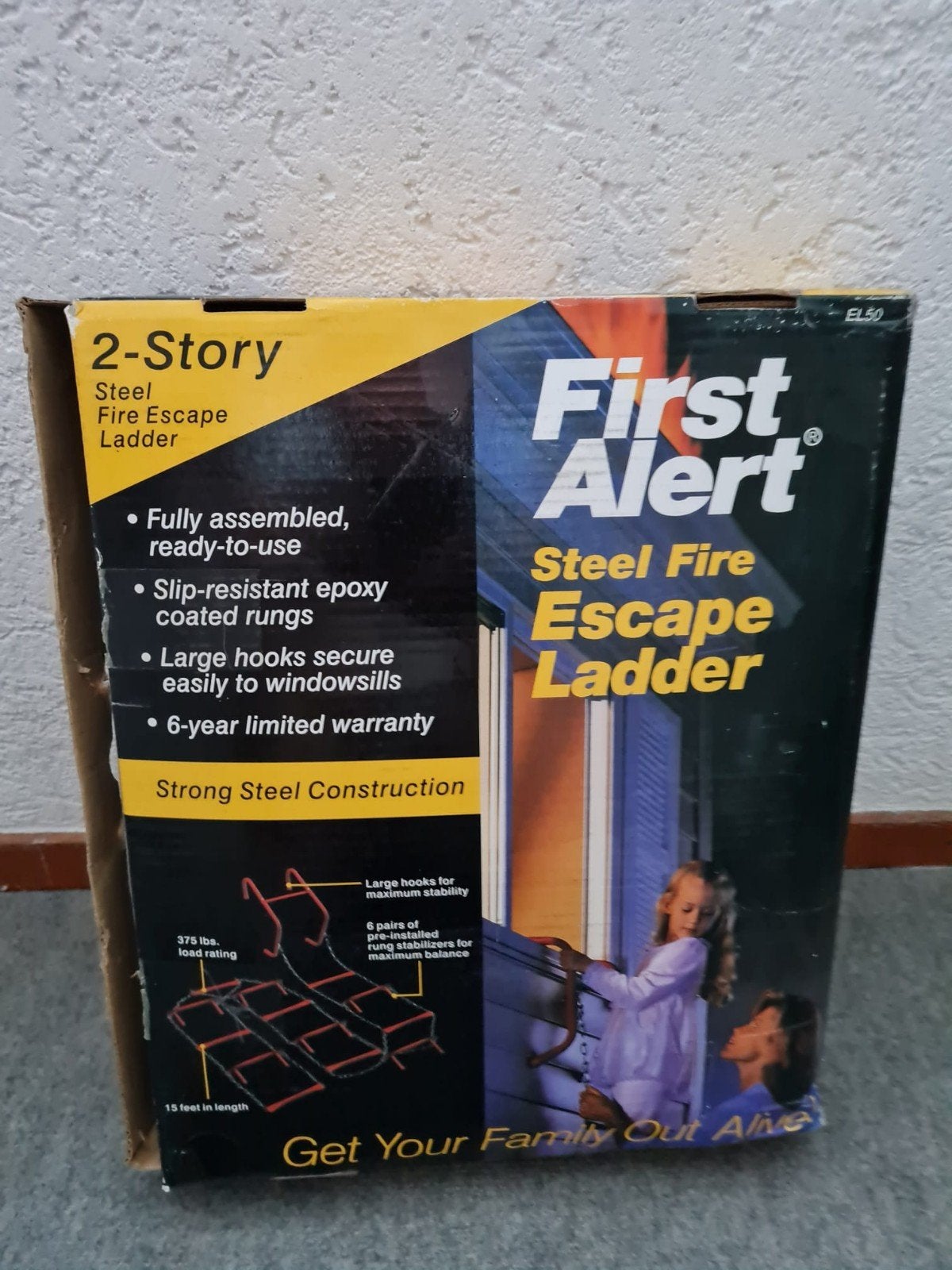 First Alert Stalen Brandladder - 2 Verdiepingen, Doe-het-zelf en Verbouw, Ladders en Trappen, Ophalen, Nieuw, Ladder, Opvouwbaar of Inschuifbaar