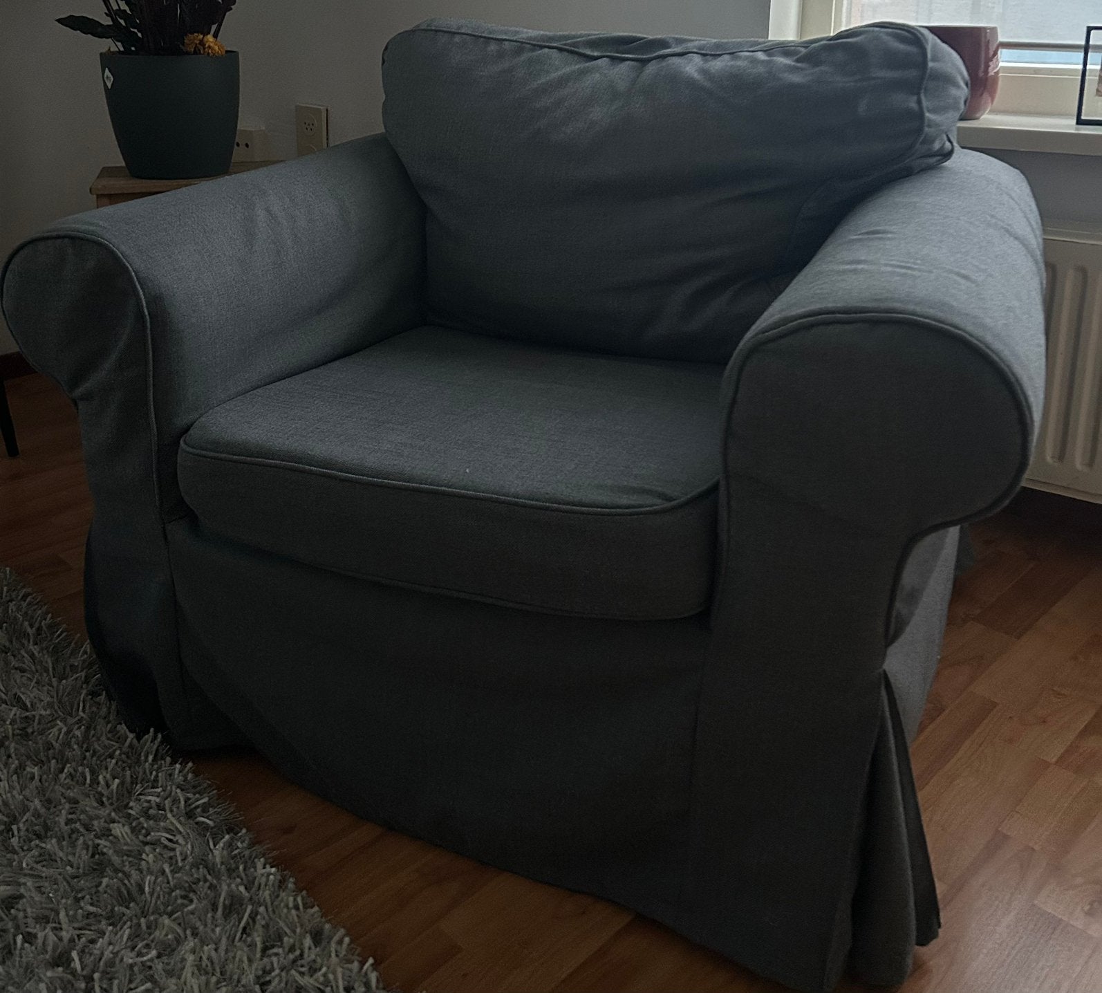Ikea Ektorp Fauteuil grijs, Ophalen, Zo goed als nieuw, 75 tot 100 cm