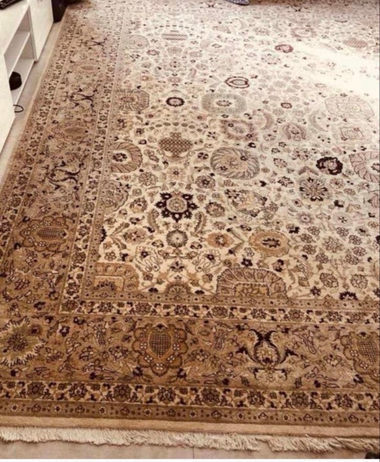 Prachtig handgemaakt Perzisch tapijt Kashan 311x245 cm NIEUW, Beige, Nieuw, Ophalen of Verzenden, 200 cm of meer